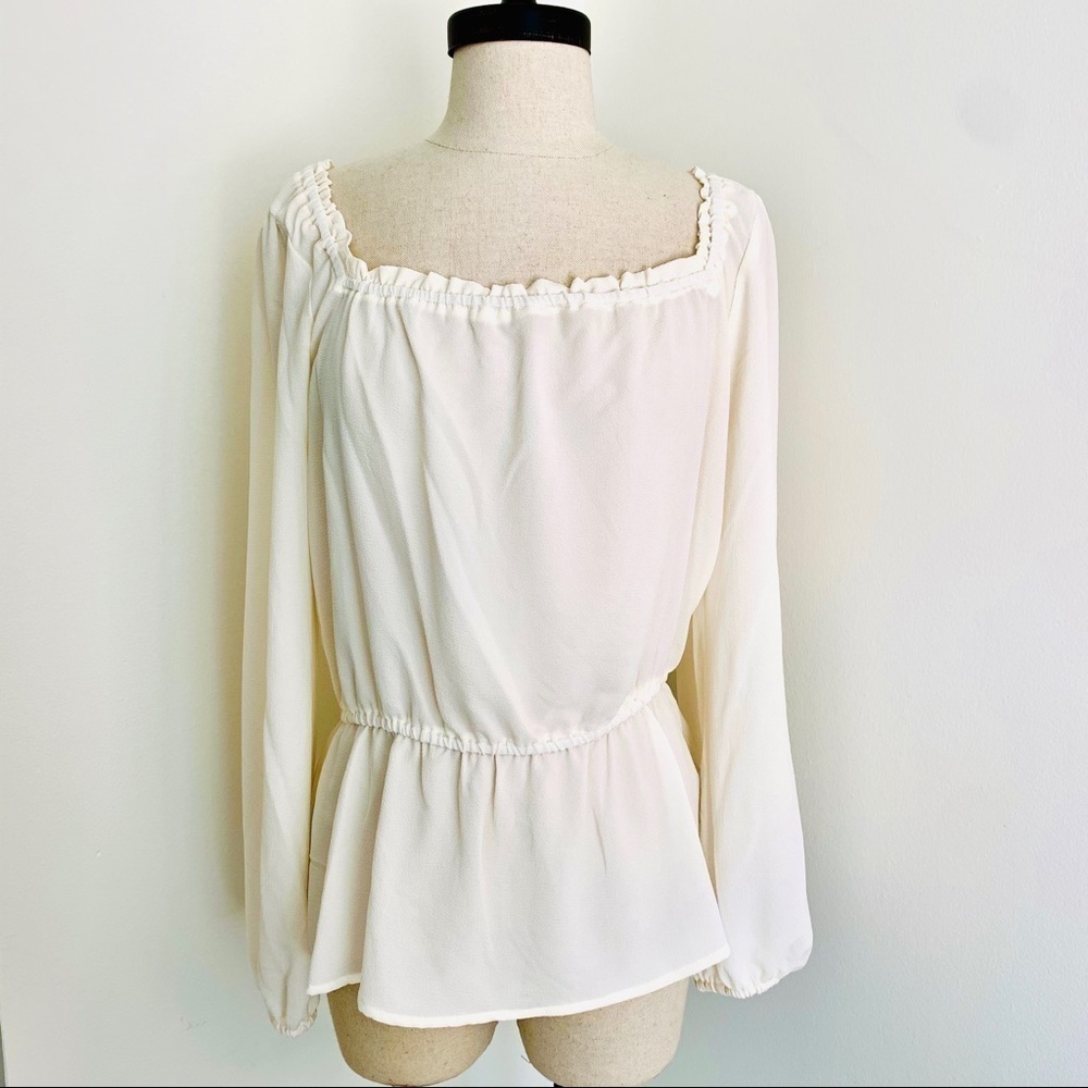 Michael Kors Long Sleeve Ivory White Blouse
